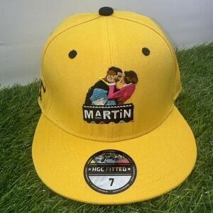Martin 1992 HGC Fitted Hat Size 7 Yellow Snapback 90s TV Show Cap